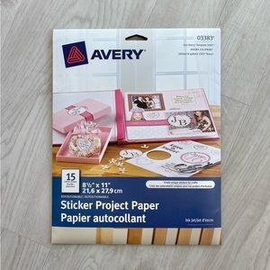 2/$20 AVERY Sticker Project Paper 8.5"x11" for home printer 03383
